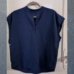 FIGS Rafaela mandarin collar scrub top - NAVY